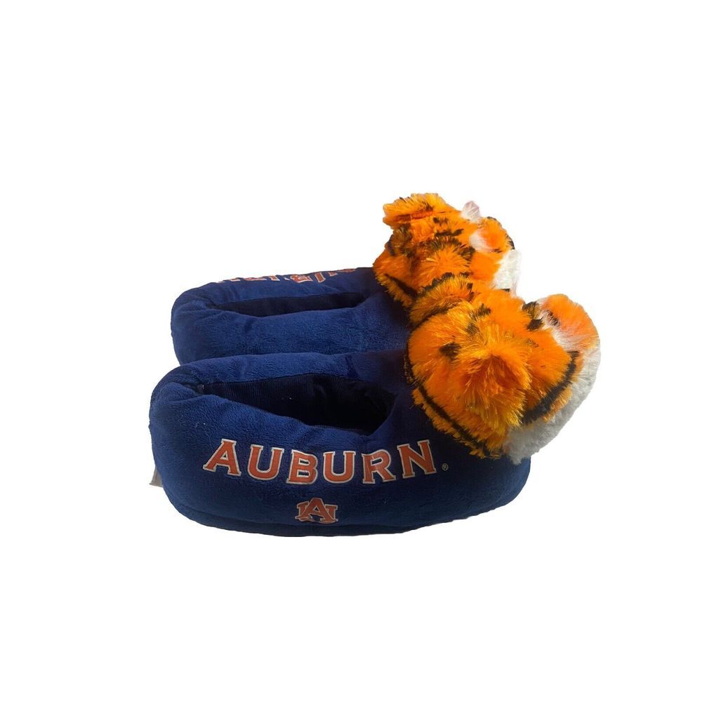 NCAA Auburn Tigers Mascot Fur Lined Fair Isle Slippers Size Large‎